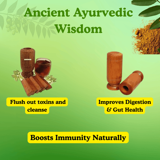 Detox Glass - Body Detox Wooden Water Glass (100% Natural Neem Wood)