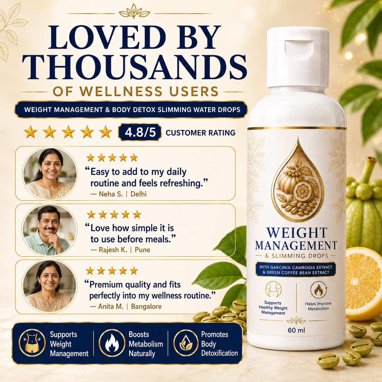 Weight Management and Body Detox Slimming water drops