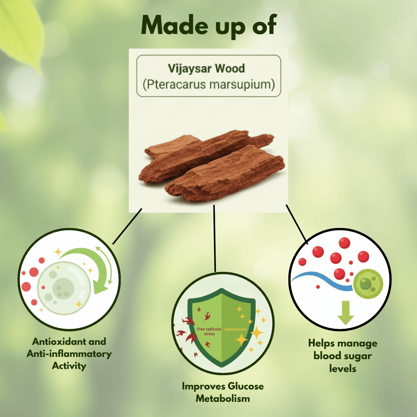 Sugar Balance Wooden Water Glass (Natural Sugar Solution)