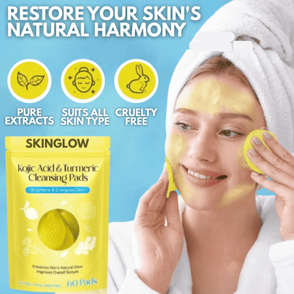 SkinGlow - Korean Turmeric Kojic Acid Cleansing Pads (Pack of 20)