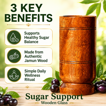Sugar Control Wooden Water Glass (100% Natural)