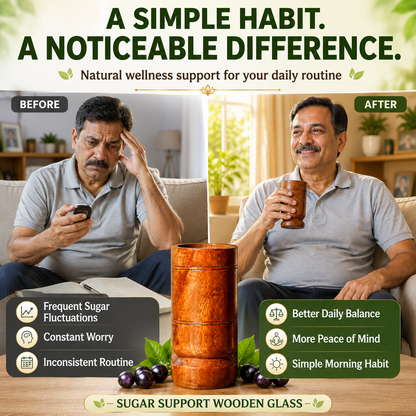 Sugar Control Wooden Water Glass (100% Natural)