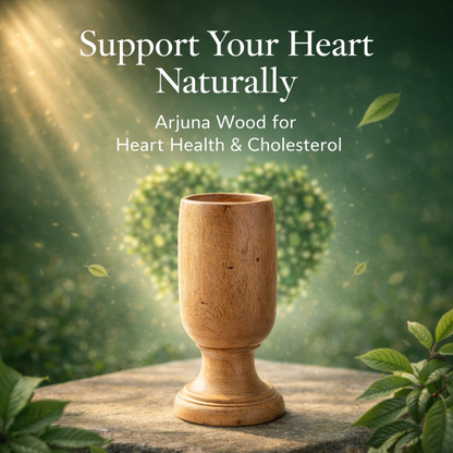Heart Care and BP Control Arjuna Wood Water Glass